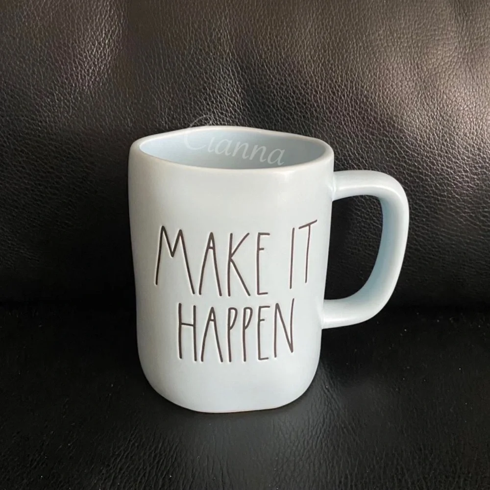 Rae Dunn Blue Make It Happy Mug